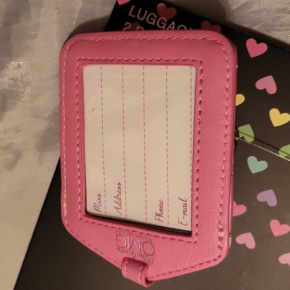 Luggage 2pc tags quilted heart and - Picture 4 of 6